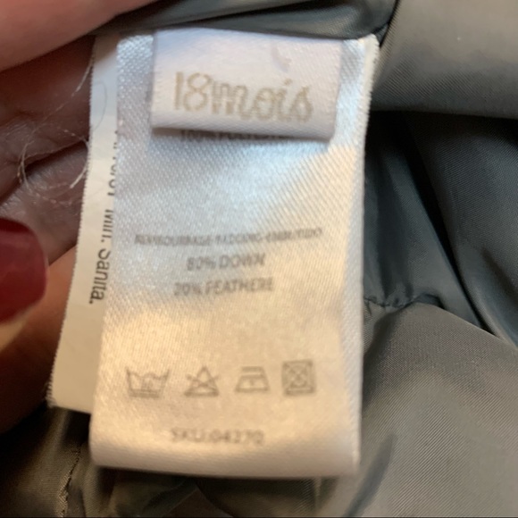 Château de sable Paris baby girl down feather gray puffer winter coat 18… - Picture 9 of 13